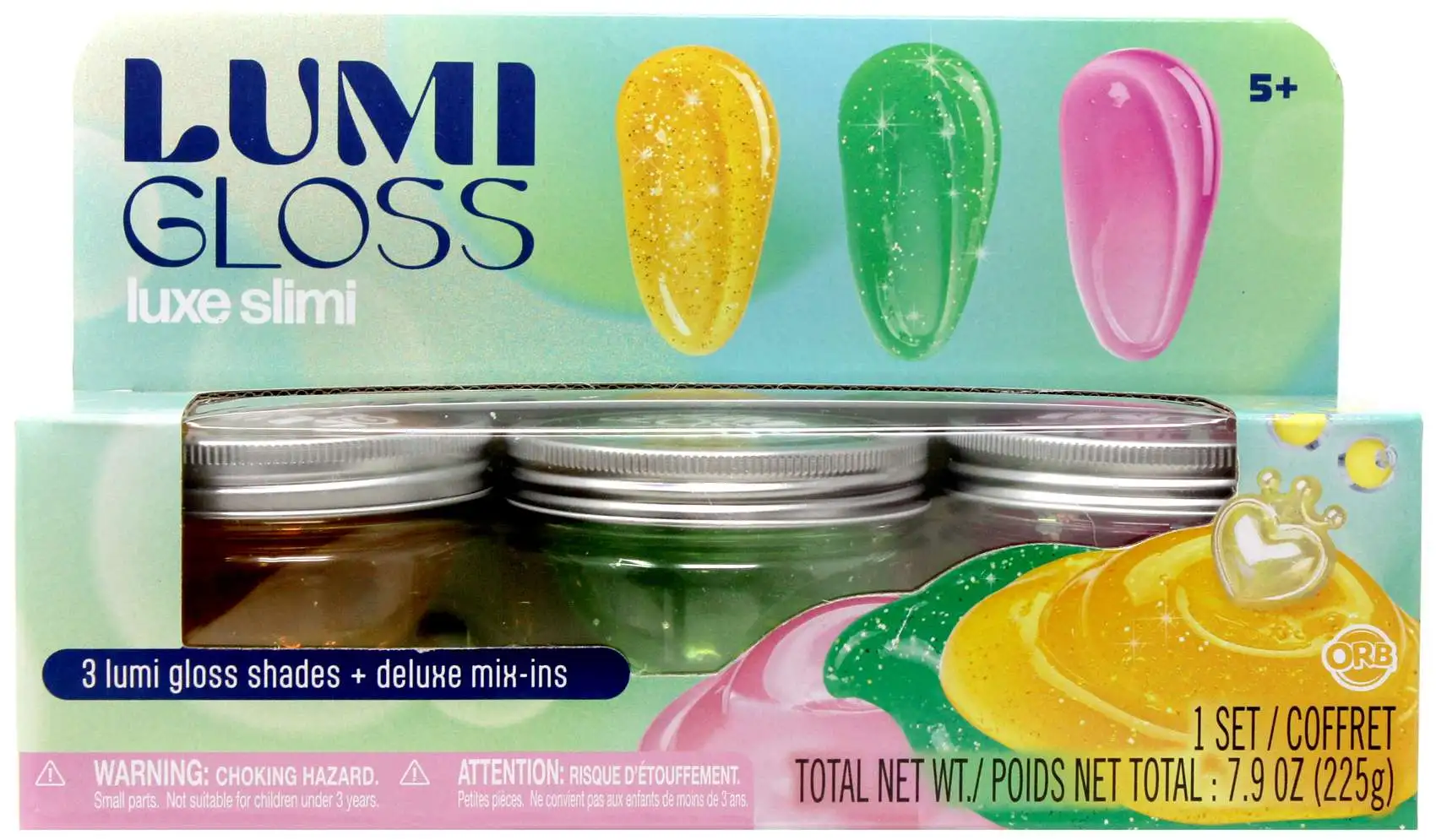 Lumi Gloss Luxe Slimi Yellow, Green & Pink Slime 3-Pack