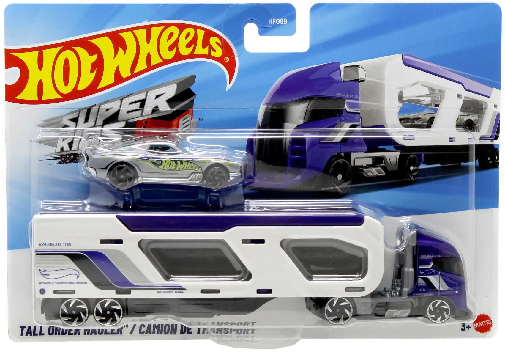 Hot Wheels Super Rigs Tall Order Hauler Diecast Car [White & Blue]