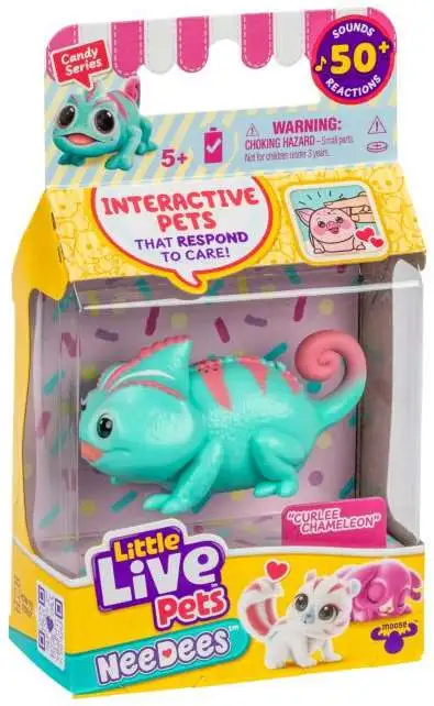 Little Live Pets NeeDees Candy Series Curlee Chameleon Wearable Interactive Figure Pack