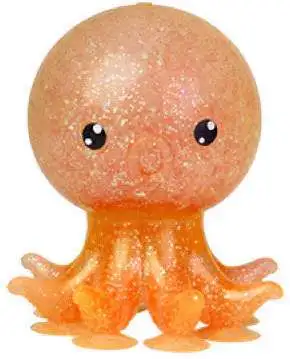 Squishy Little Suckers Sparkle Octopus ORANGE 3-Inch Suction Squeezy Toy