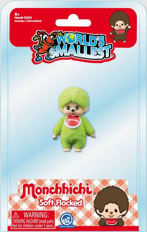 World's Smallest Soft Flocked Monchhichi Mini Figure [Green]