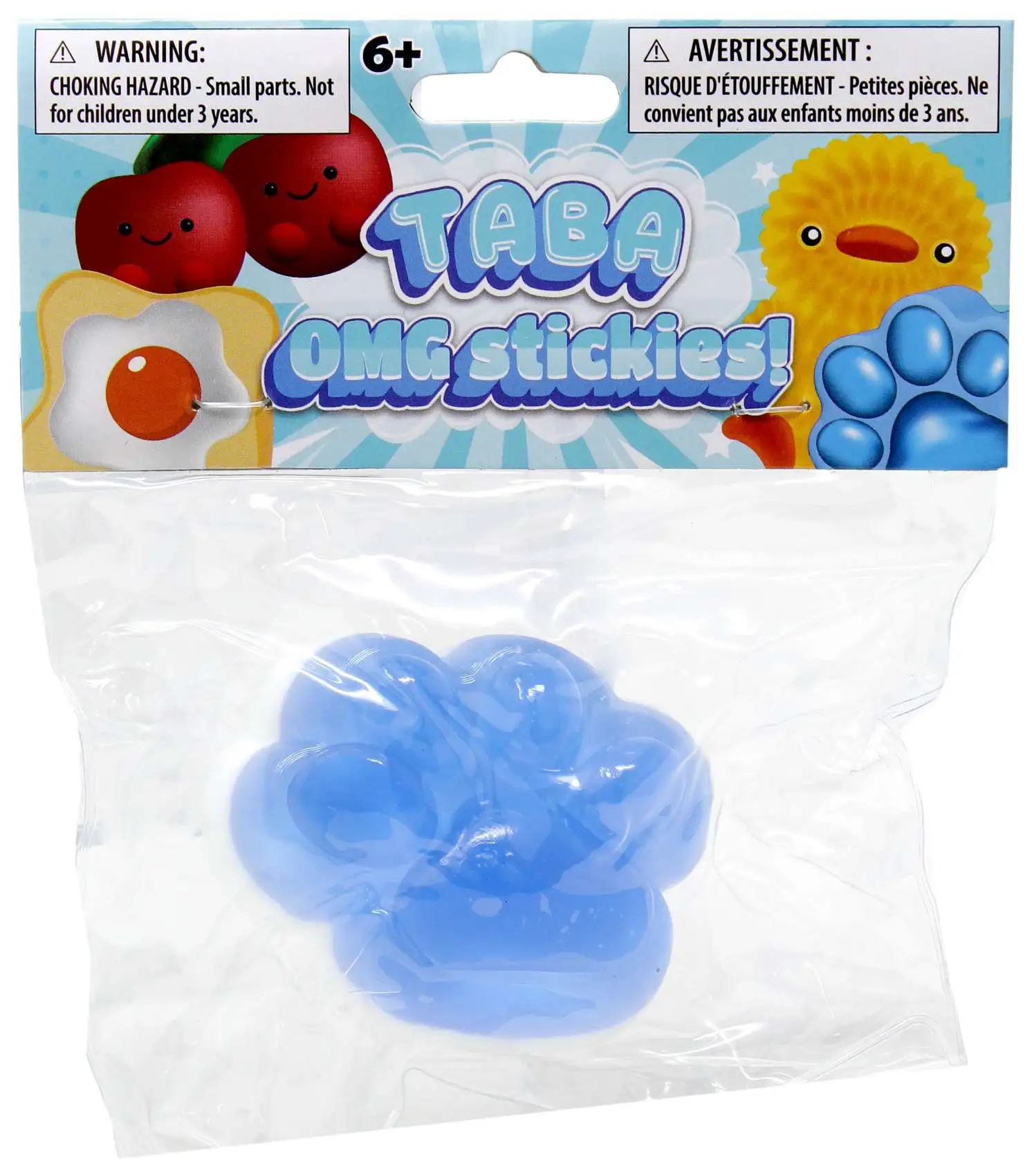 Taba OMG Stickies Paws Blue & White 5.5-Inch Cling Toy