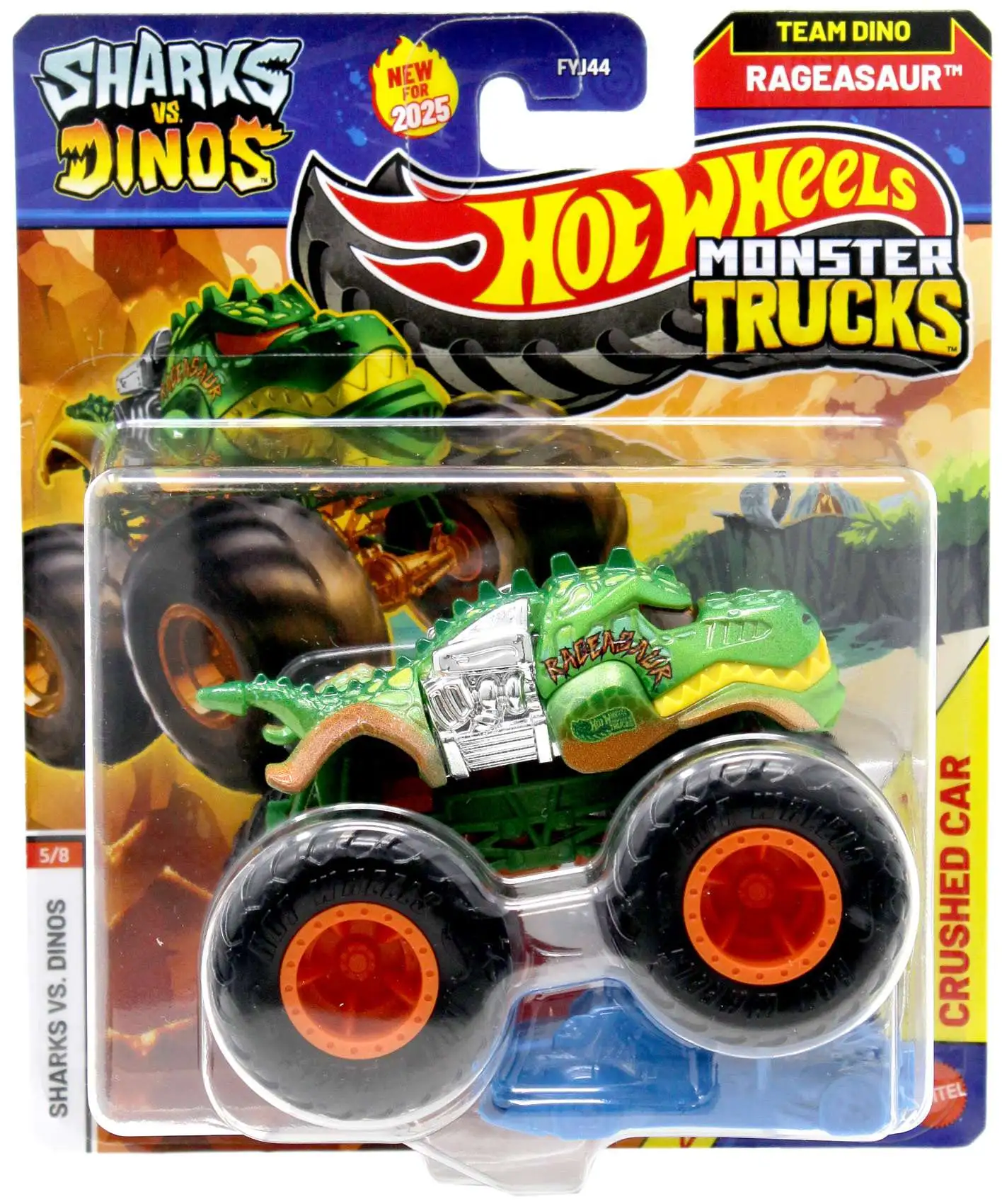 Hot Wheels Monster Trucks Sharks vs. Dinos Rageasaur Diecast Car