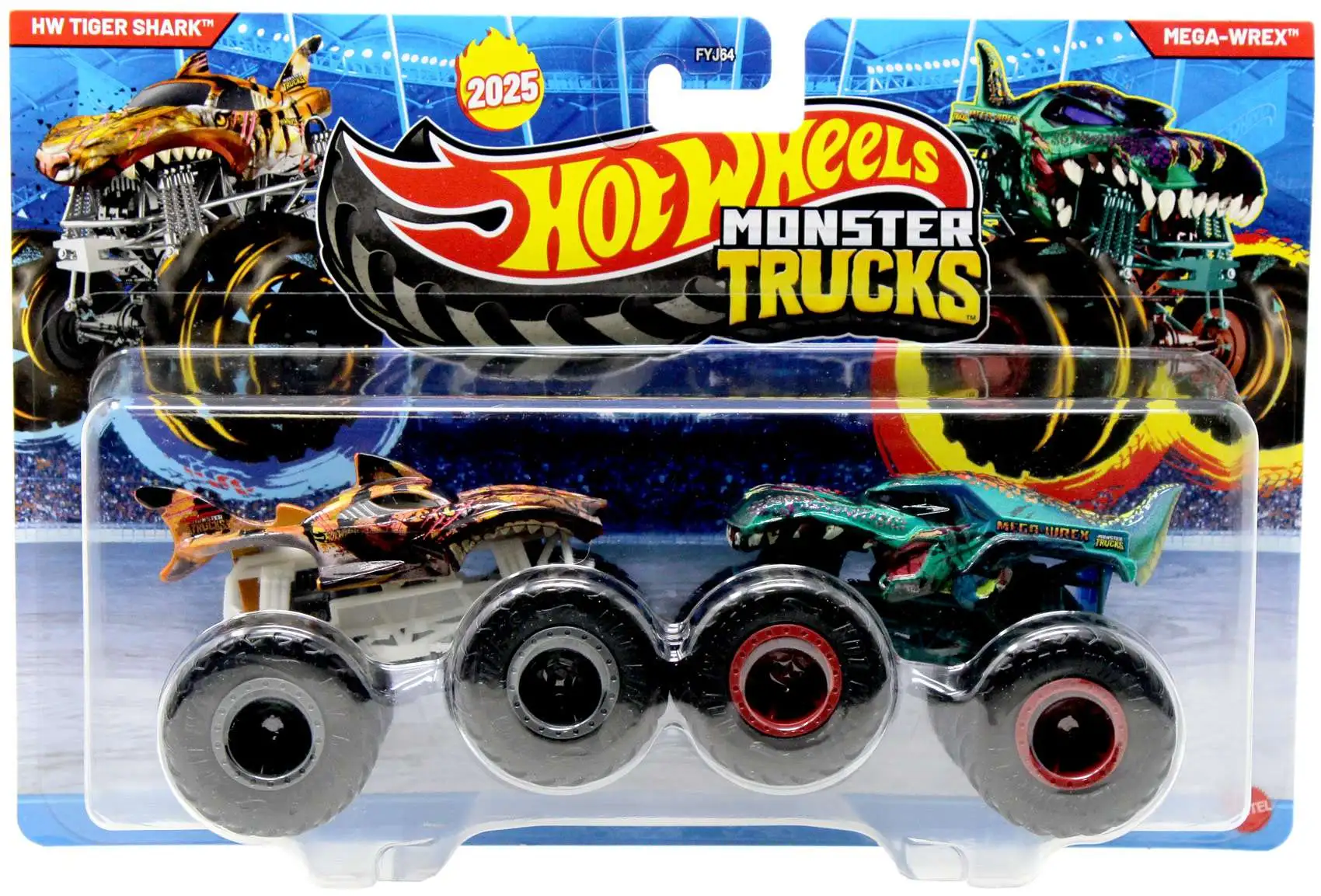 Hot Wheels Monster Trucks Demolition Doubles Tiger Shark Mega-Wrex