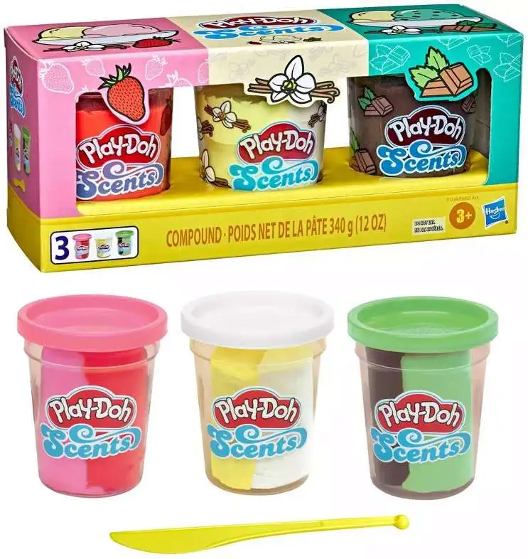 Play-Doh Scents ICE CREAM 12 Ounce 3-Pack [Damaged Package]