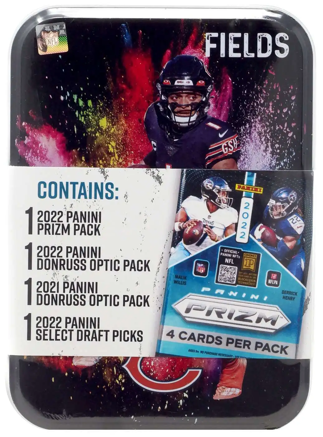 NFL Chicago Bears Panini Justin Fields Trading Card COLLECTOR Tin