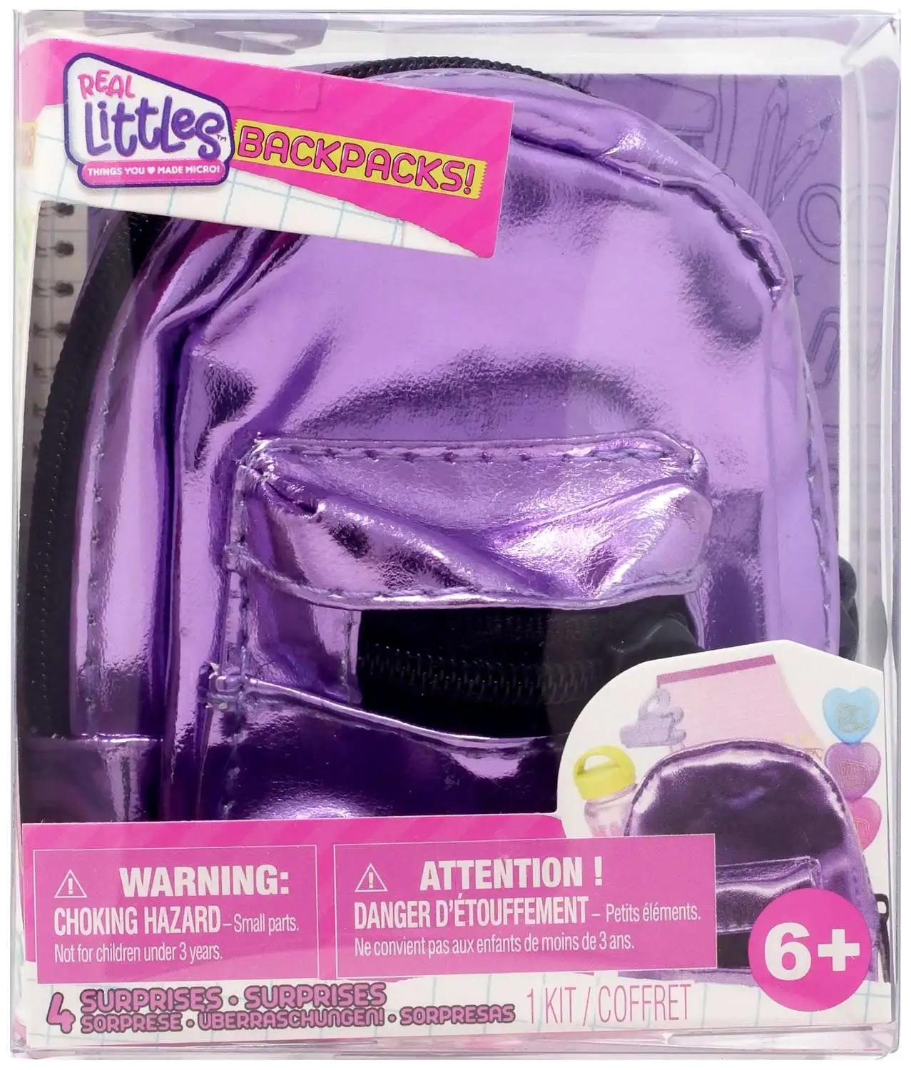 Shopkins Real Littles Backpacks! Series 4 Metallic Purple Mystery Pack