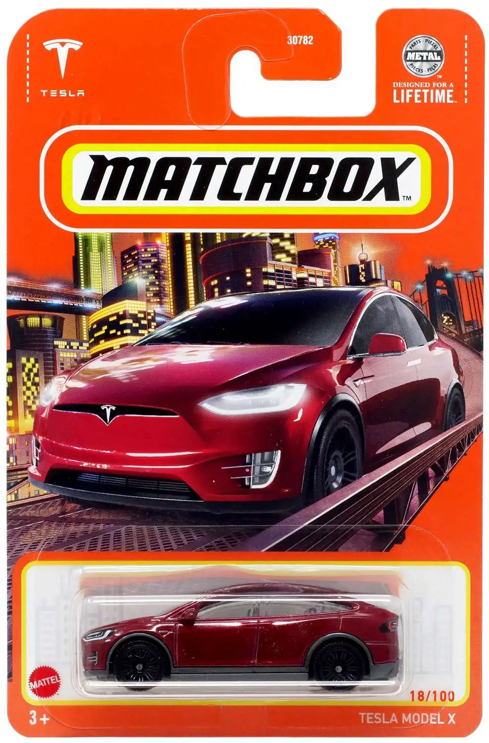 Matchbox Tesla Model X Diecast Car Red Mattel ToyWiz