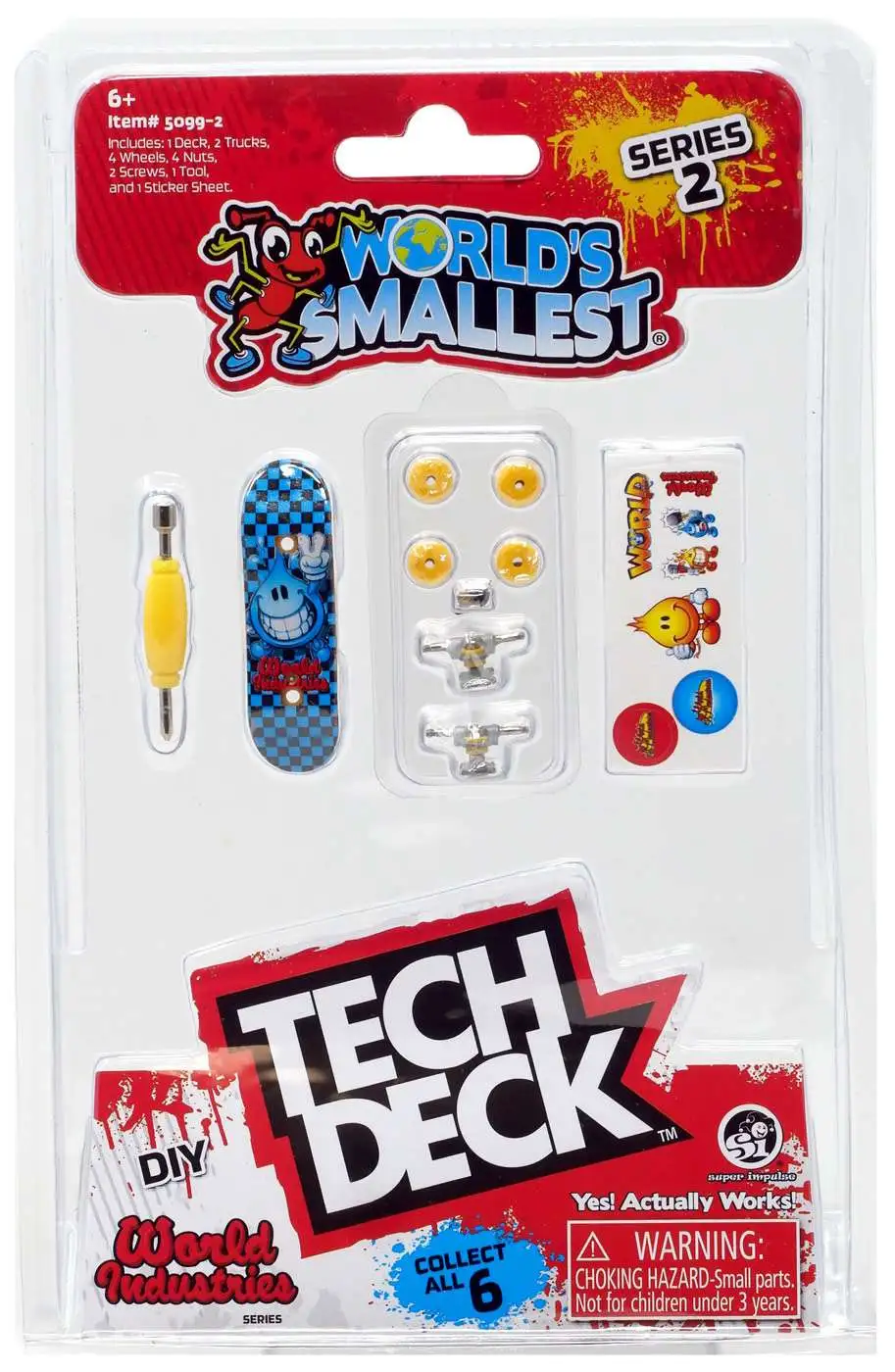 World's Smallest Tech Deck Series 2 World Industries Micro Skateboard [Wet Willie Checker]