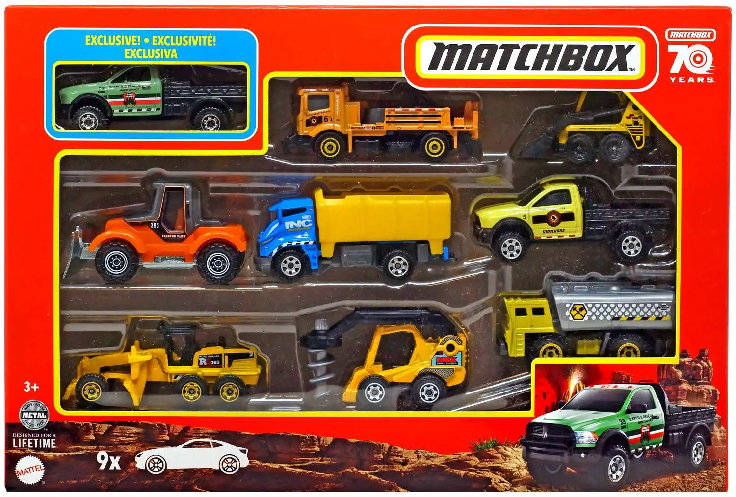 Matchbox Diecast Car 9-Pack [Ram Search & Rescue]