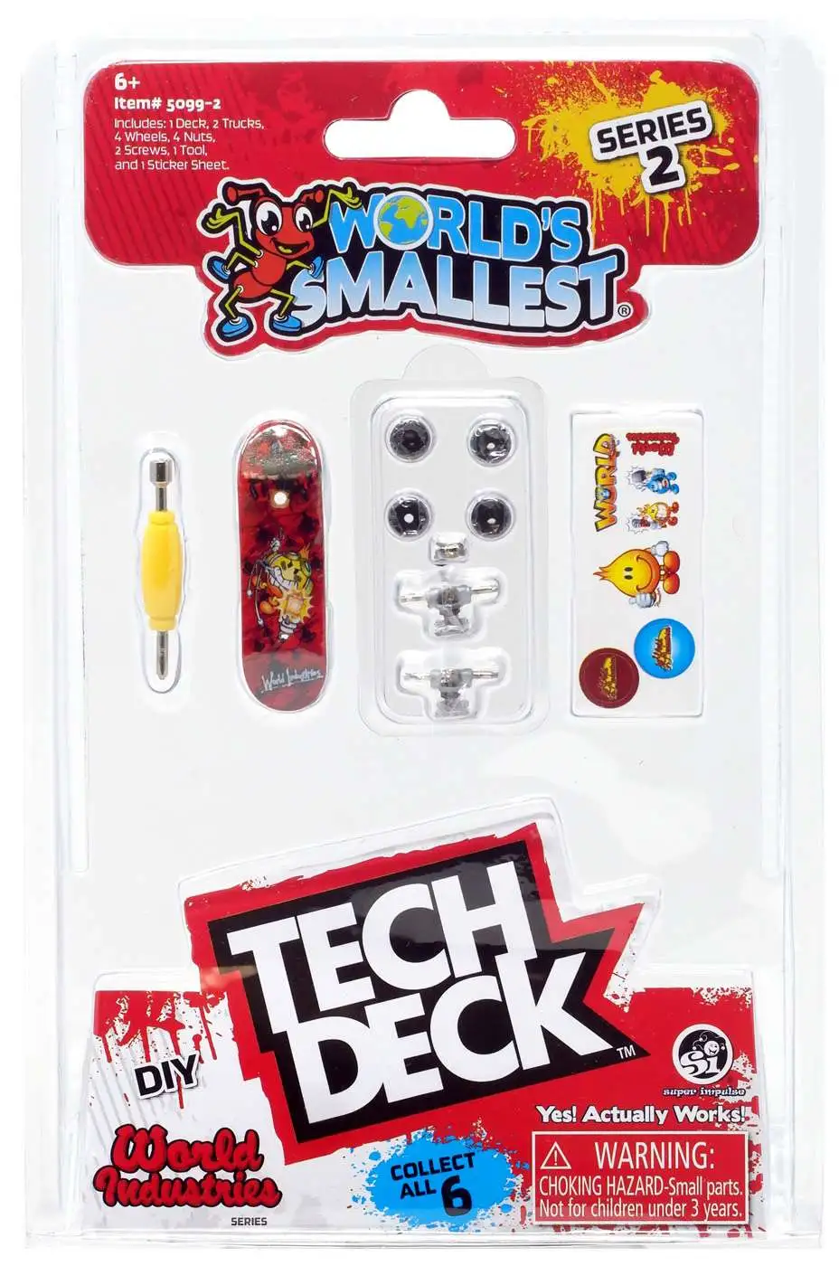 World's Smallest Tech Deck Series 2 World Industries Micro Skateboard [Flame Boy Chopper]