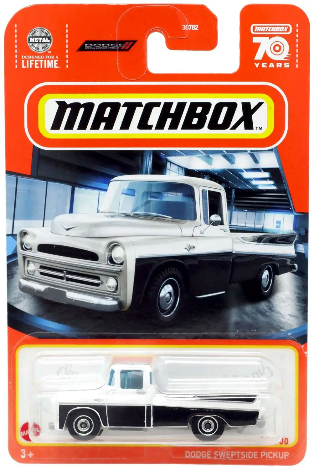 Matchbox Dodge Sweptside Pickup Diecast Car [Black & White]