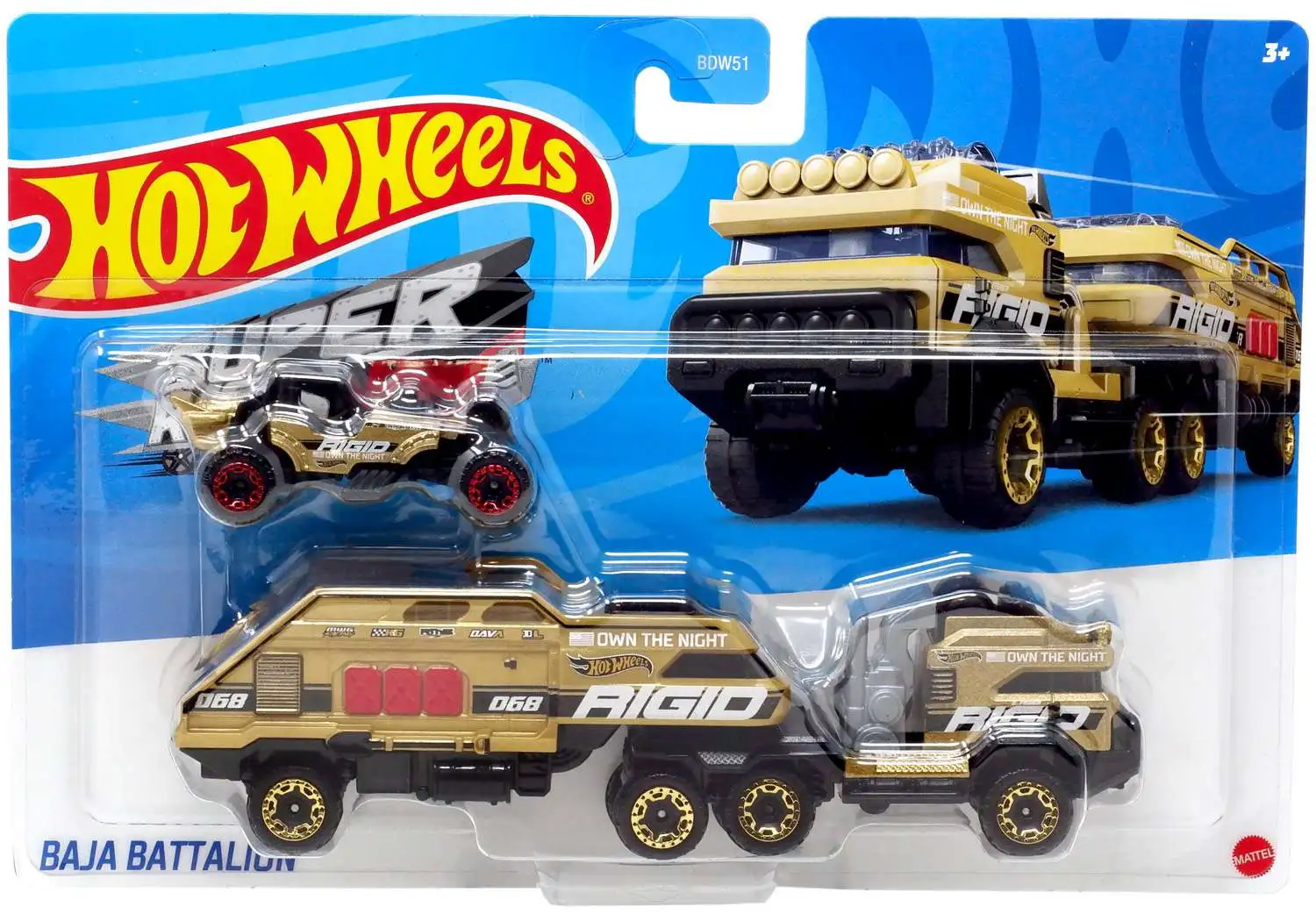 Hot Wheels Super Rigs Baja Battalion Diecast Car [Gold]