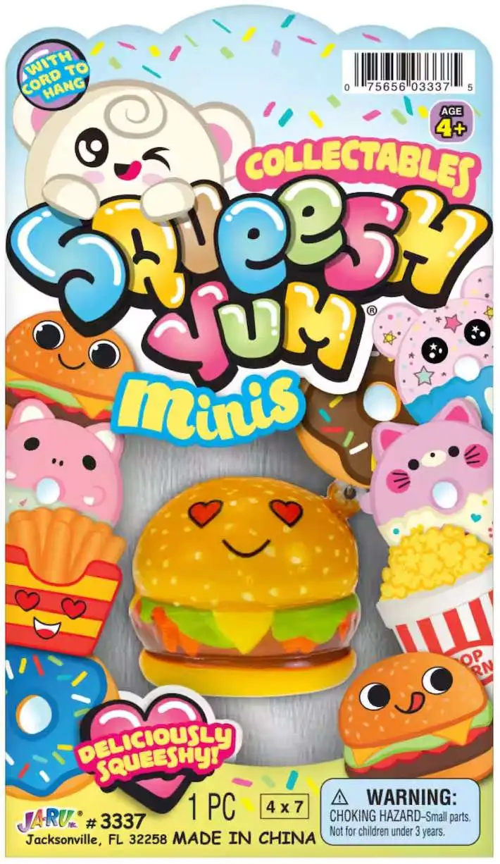 Squeesh Yum Minis Burgers Mini Squeeze Toy [RANDOM Expression]