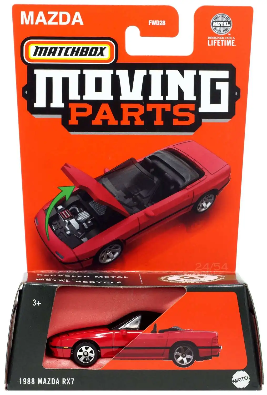 Matchbox Moving Parts 1988 Mazda RX7 Diecast Vehicle