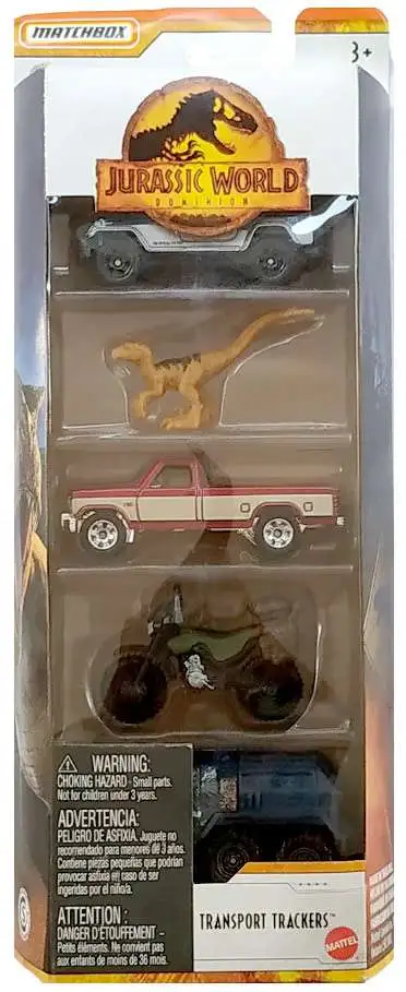 Jurassic World Matchbox Transport Trackers Die Cast Car 5-Pack