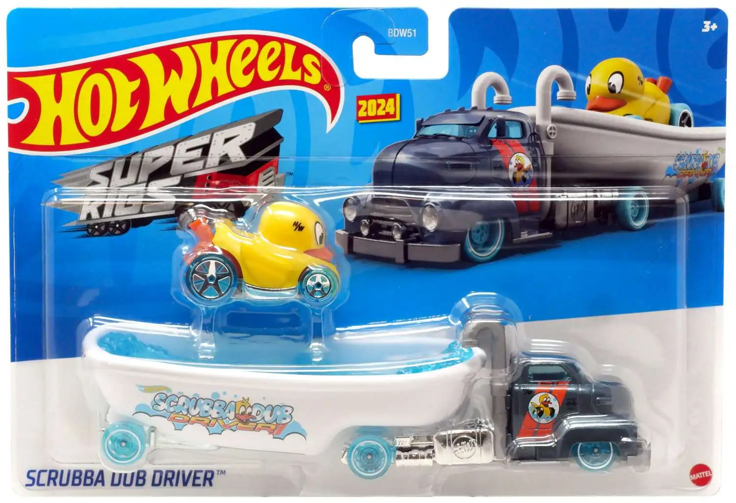 Hot Wheels Super Rigs Scrubba Dub Driver Diecast Car [Yellow Duck]