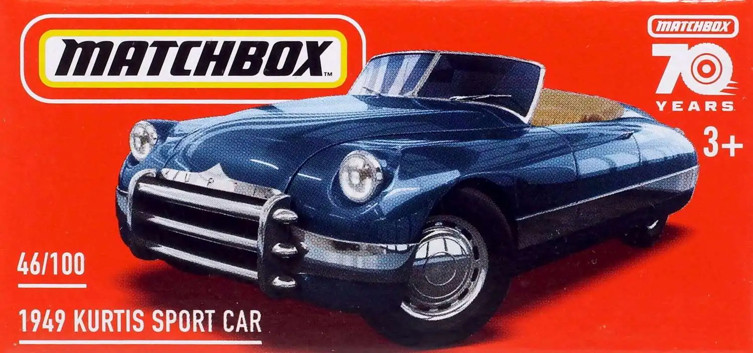 Matchbox Power Grabs 1949 Kurtis Sport Car Diecast Car [Blue]