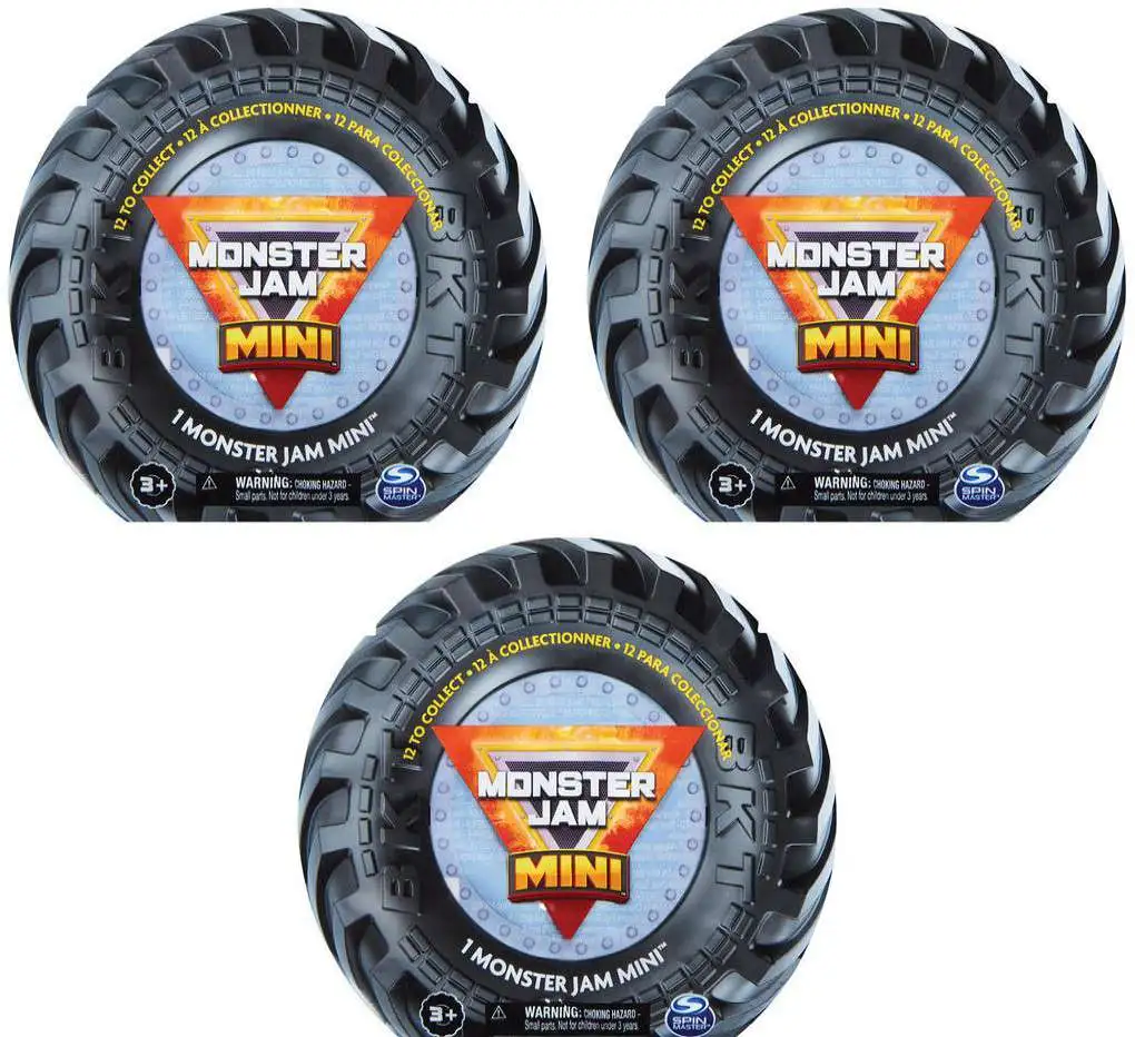 Monster Jam MINI LOT of 3 Mystery Packs