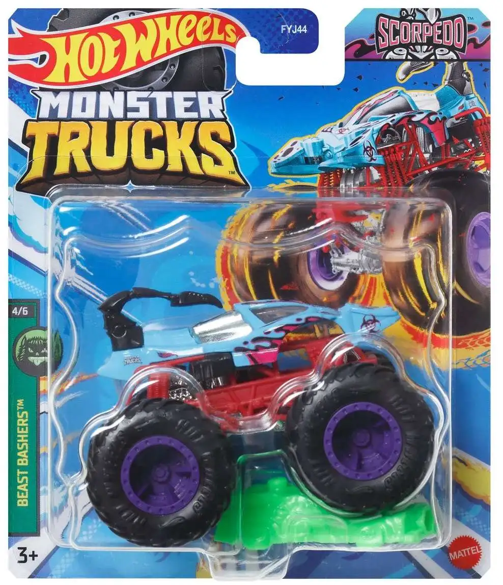 Hot Wheels Monster Trucks Beast Bashers Scorpedo 164 Diecast Car