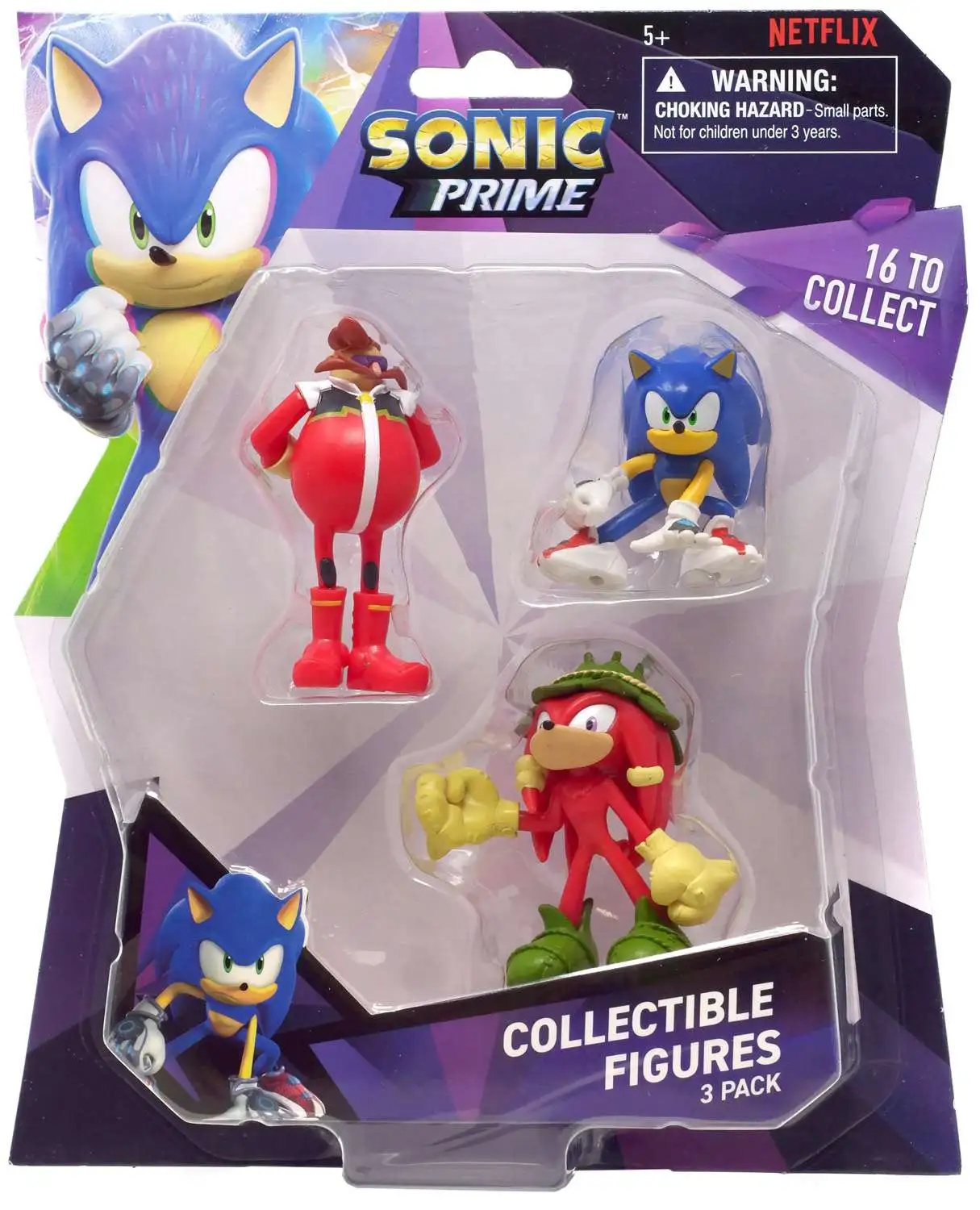 Sonic The Hedgehog Prime Sonic, Knuckles & Dr. Eggman 2-Inch Mini Figure 3-Pack