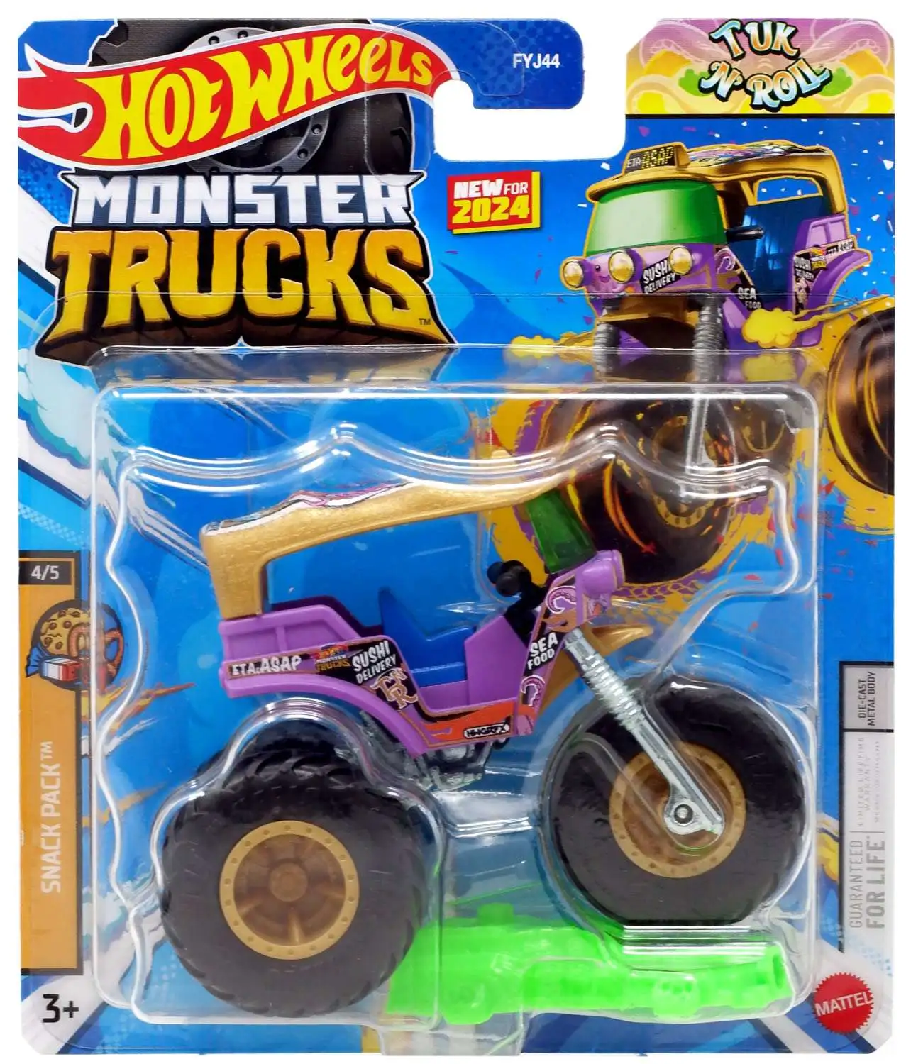Hot Wheels Monster Trucks Snack Pack Tuk 'N' Roll Diecast Car