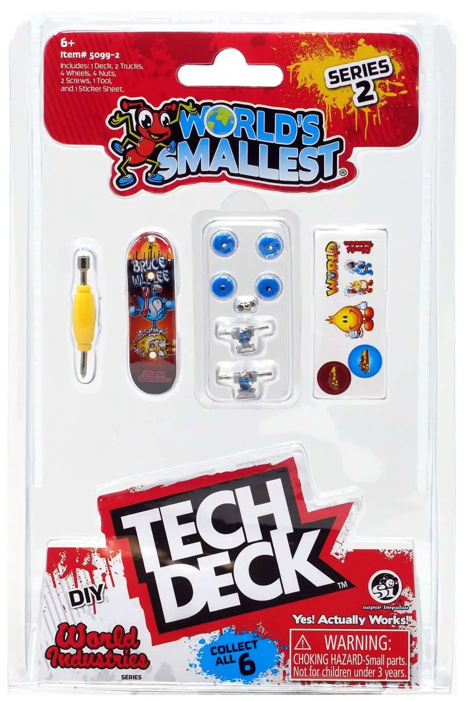 World's Smallest Tech Deck Series 2 World Industries Micro Skateboard [Bruce Lee]