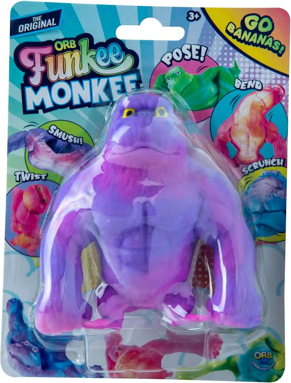 Funkee Monkee Purple 4 Figure Super Stretchy ORB Toys - ToyWiz