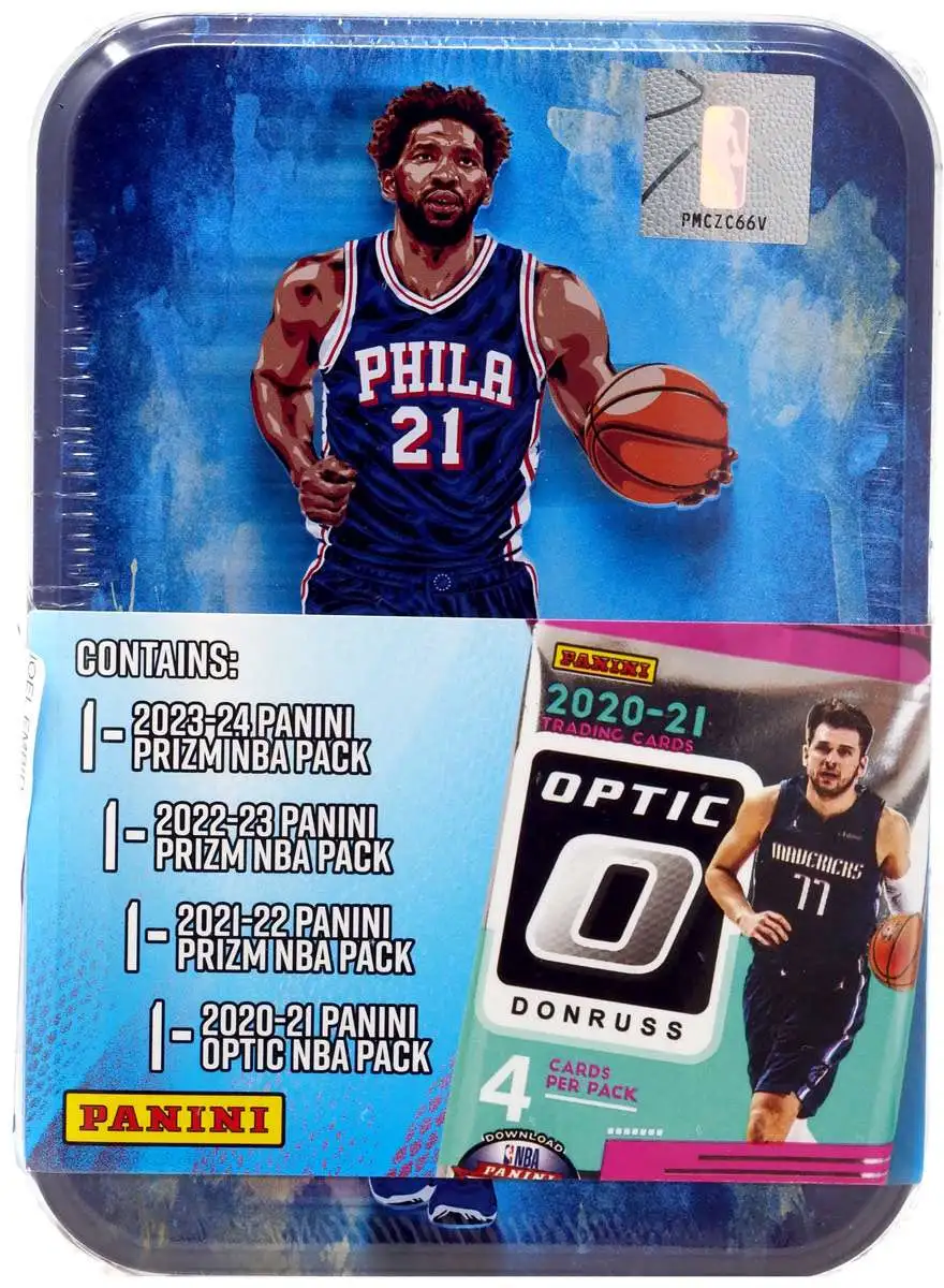 NBA Philadelphia 76ers Panini Prizm Joel Embid Trading Card COLLECTOR Tin