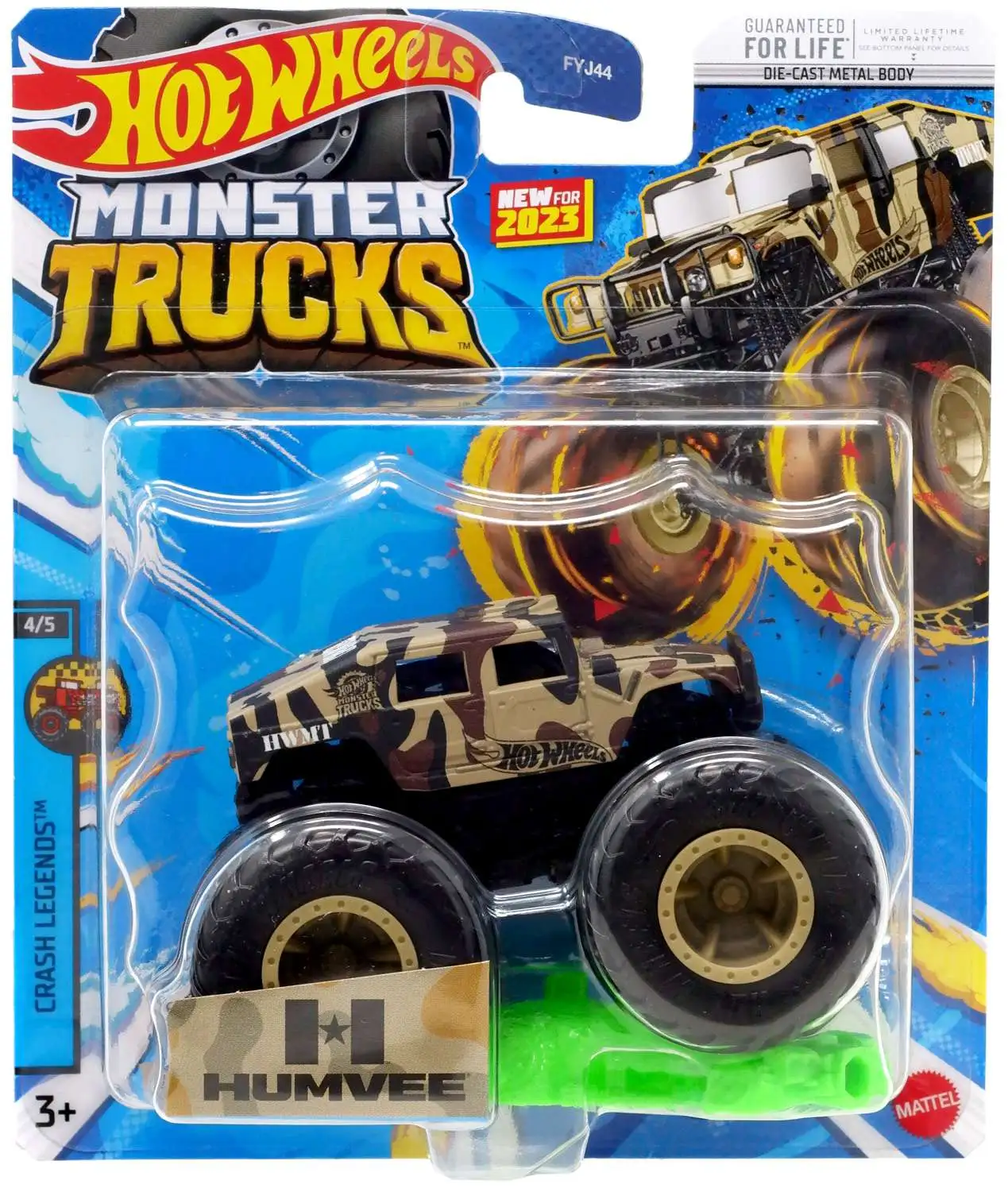 Hot Wheels Monster Trucks Crash Legends Humvee 164 Diecast Car Mattel Toys ToyWiz