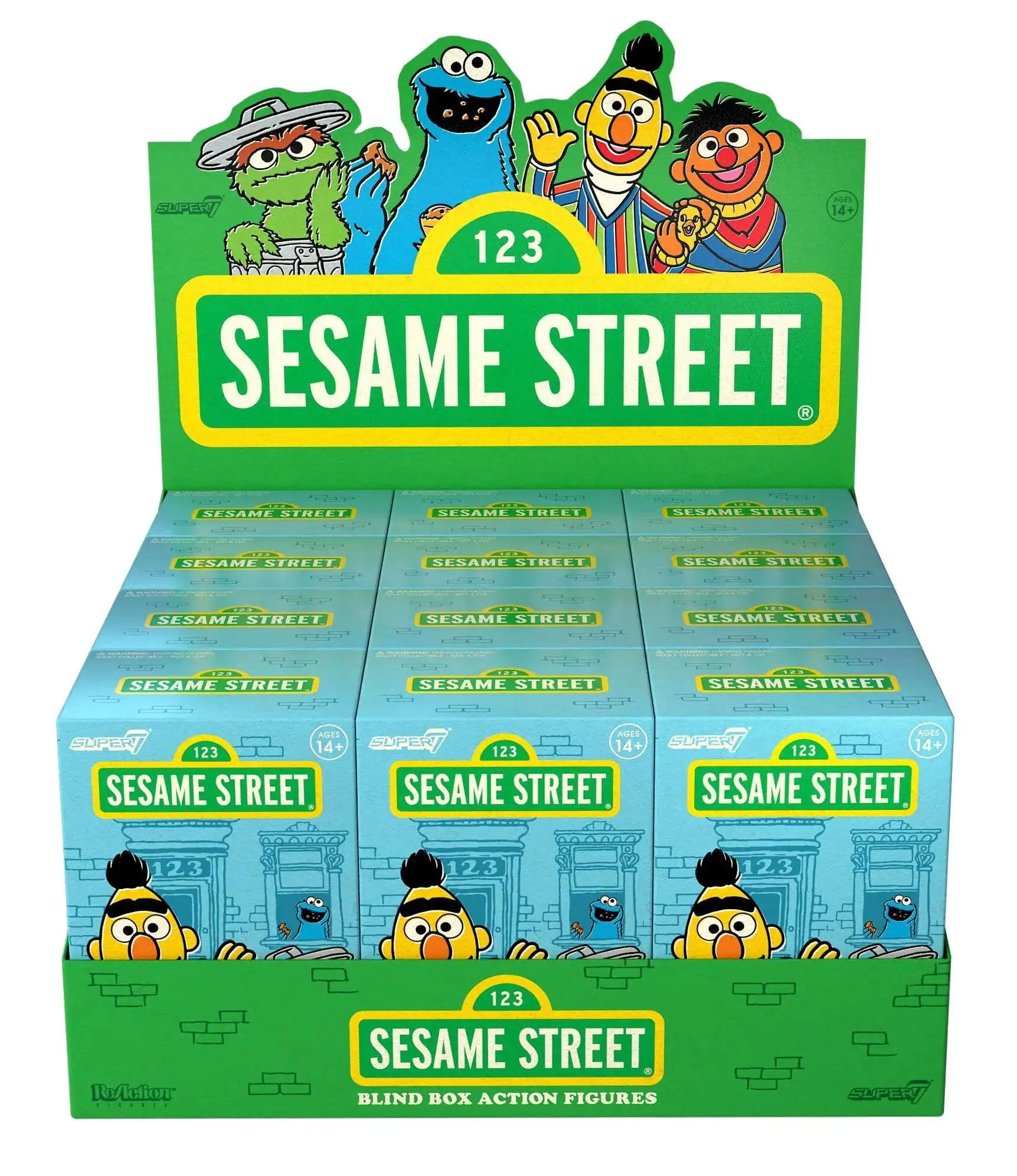Sesame Street ReAction Wave 1 3.75 Mystery Box 12 Packs Super7