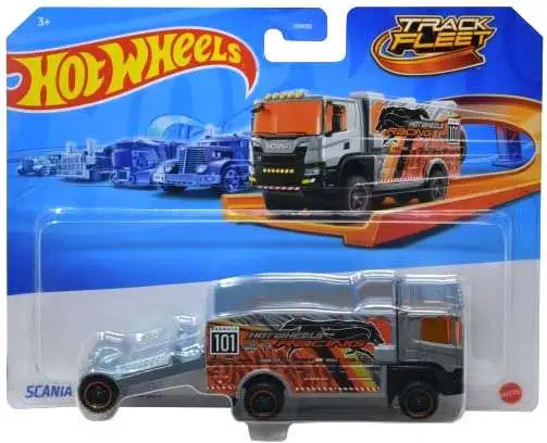 Hot Wheels Track Fleet Scania Rally Truck Die Cast Car [Grey]
