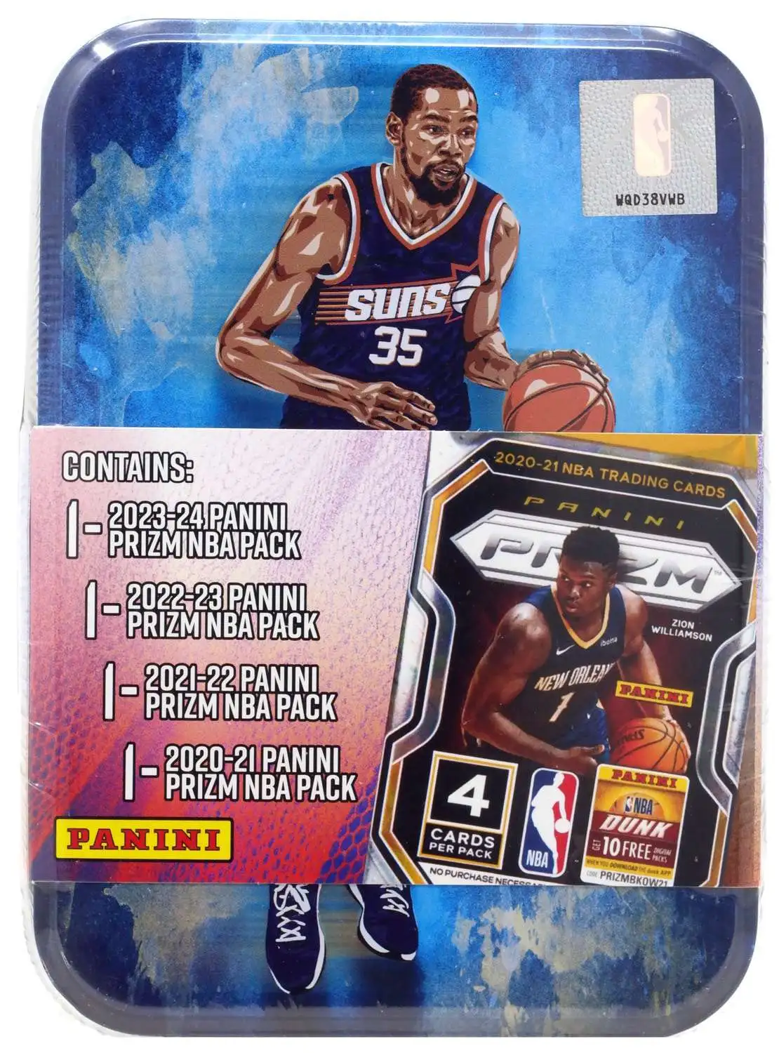 NBA Phoenix Suns Panini Prizm Kevin Durant Trading Card COLLECTOR Tin