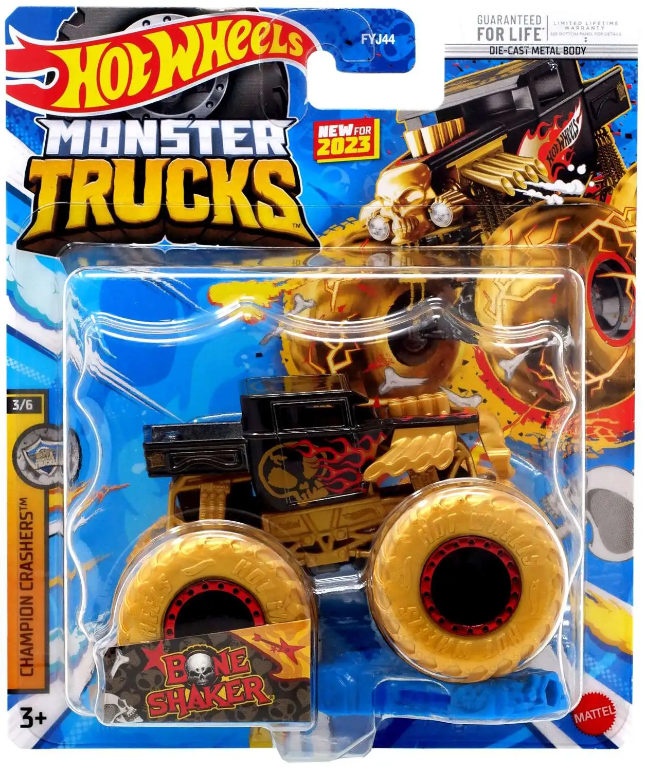 Hot Wheels Monster Trucks Champion Crashers Bone Shaker Diecast Car