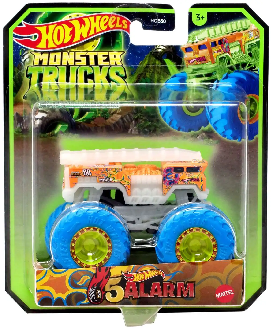 Hot Wheels Monster Trucks Glow in the Dark 5 Alarm Diecast Car [2024]