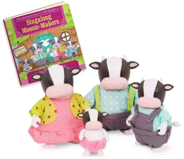 oz★親子セット Lil Woodzeez Famileez Farm Collection Moosicalmoo Cow Family