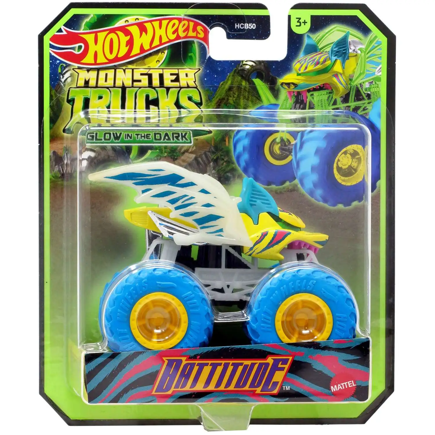 Hot Wheels Monster Trucks Glow in the Dark Battitude 164
