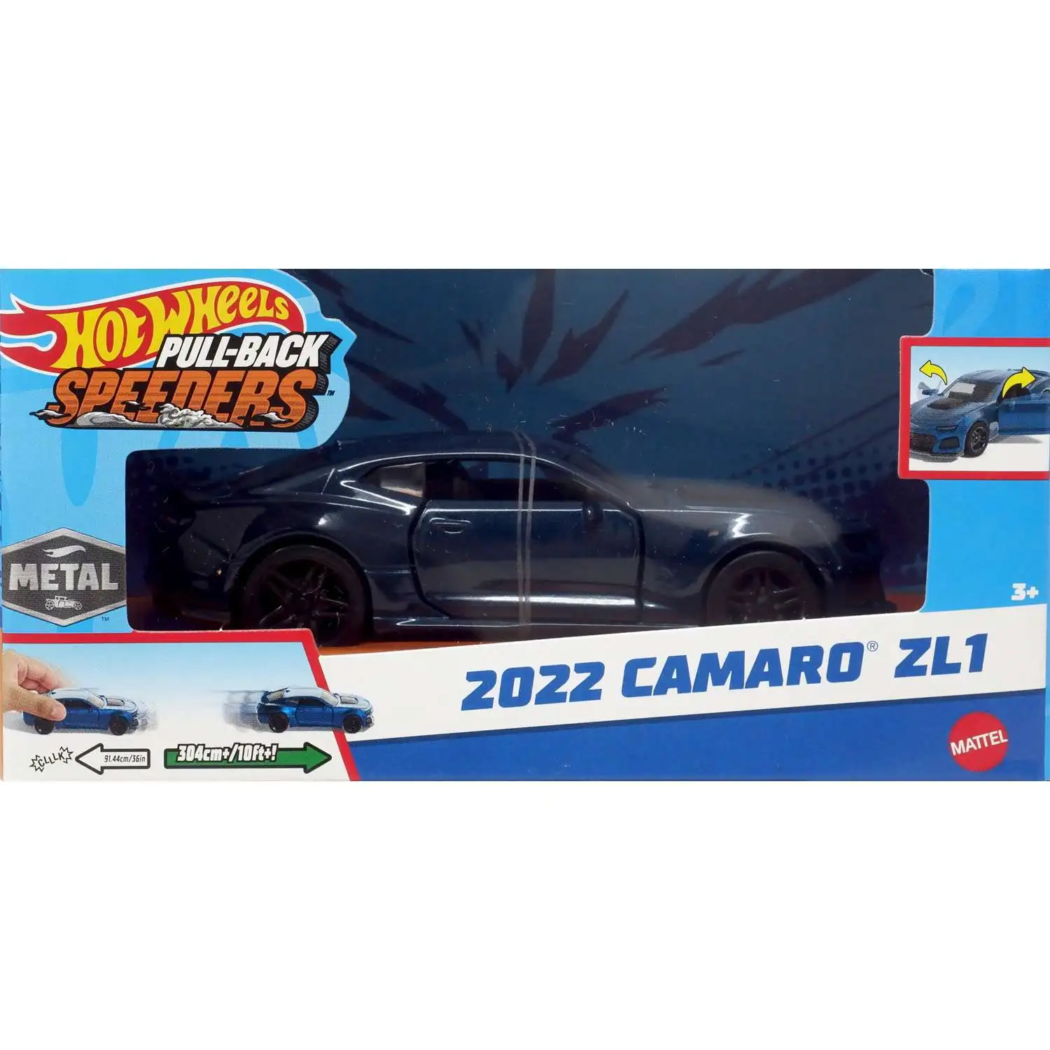 Hot Wheels Pull-Back Speeders 2022 Camaro ZL1 Diecast Pull-Back Car