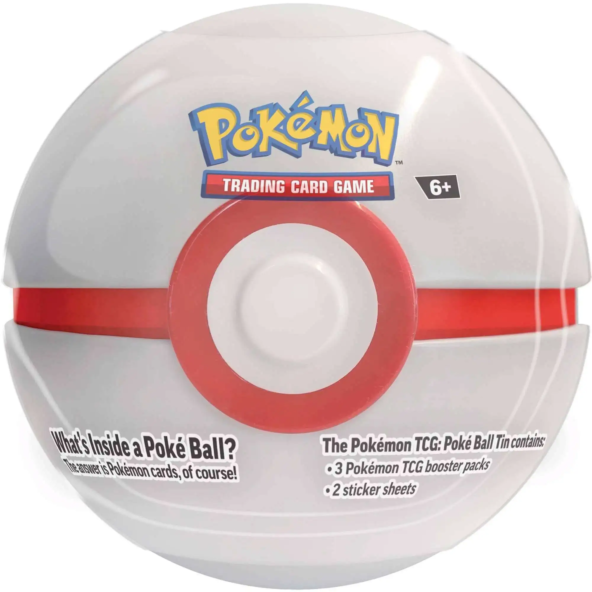 Pokemon 2024 Premier Ball Pokeball Tin Set [3 Booster Packs & 2 Sticker Sheets]