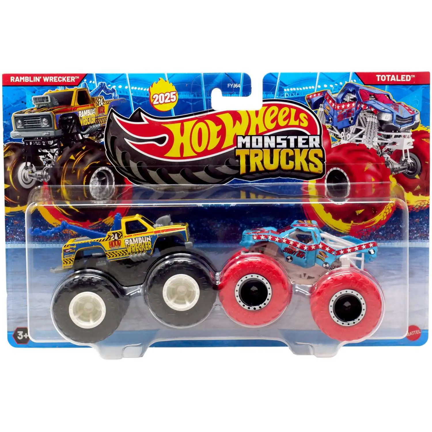 Hot Wheels Monster Trucks Demolition Doubles Ramblin Wrecker vs Totaled ...