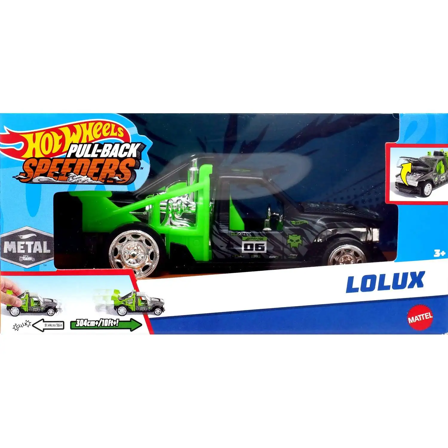 Hot Wheels Pull-Back Speeders Lolux 143 Diecast Pull-Back Car