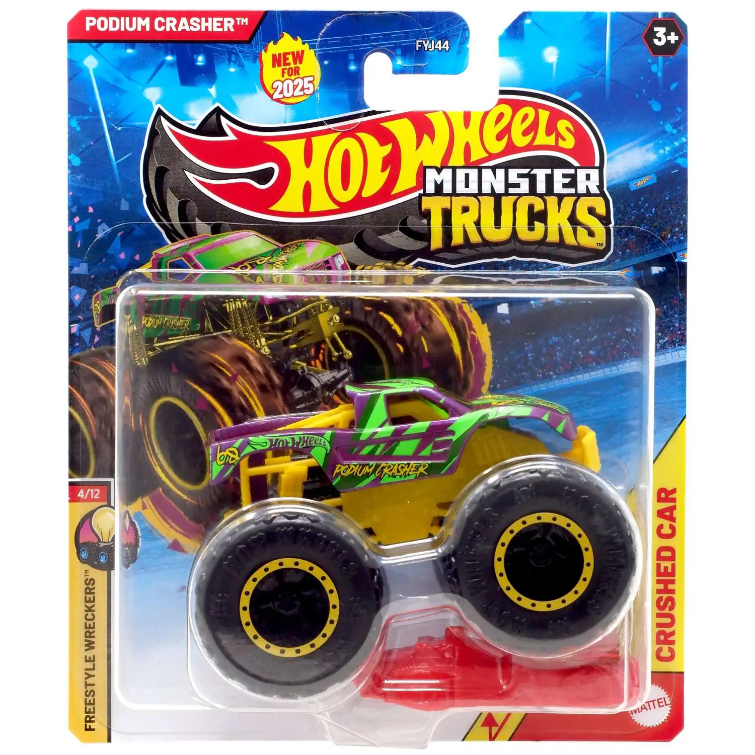 Hot Wheels Monster Trucks Freestyle Wreckers Podium Crasher Diecast Car