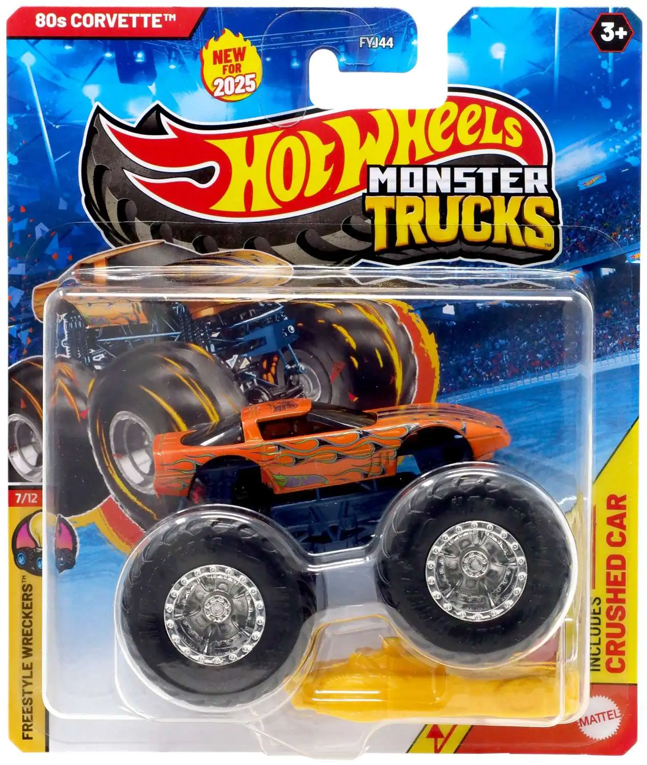 Hot Wheels Monster Trucks Freestyle Wreckers 80s Corvette Diecast Car