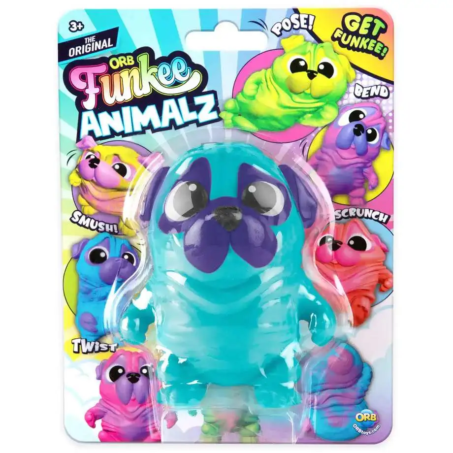 pugページ Funkee Animalz Pug Blue 4.5 Stretchy Figure ORB Toys - ToyWiz