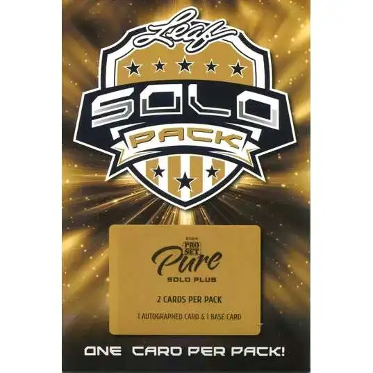 NFL Leaf 2024 Pro Set Pure Solo Plus Trading Card SOLO Pack [1 Autographed & 1 Base Card]