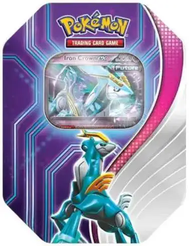 Pokemon Sword & Shield Paradox Destinies Iron Crown ex Tin Set [4 Booster Packs, Foil Promo Card & More]