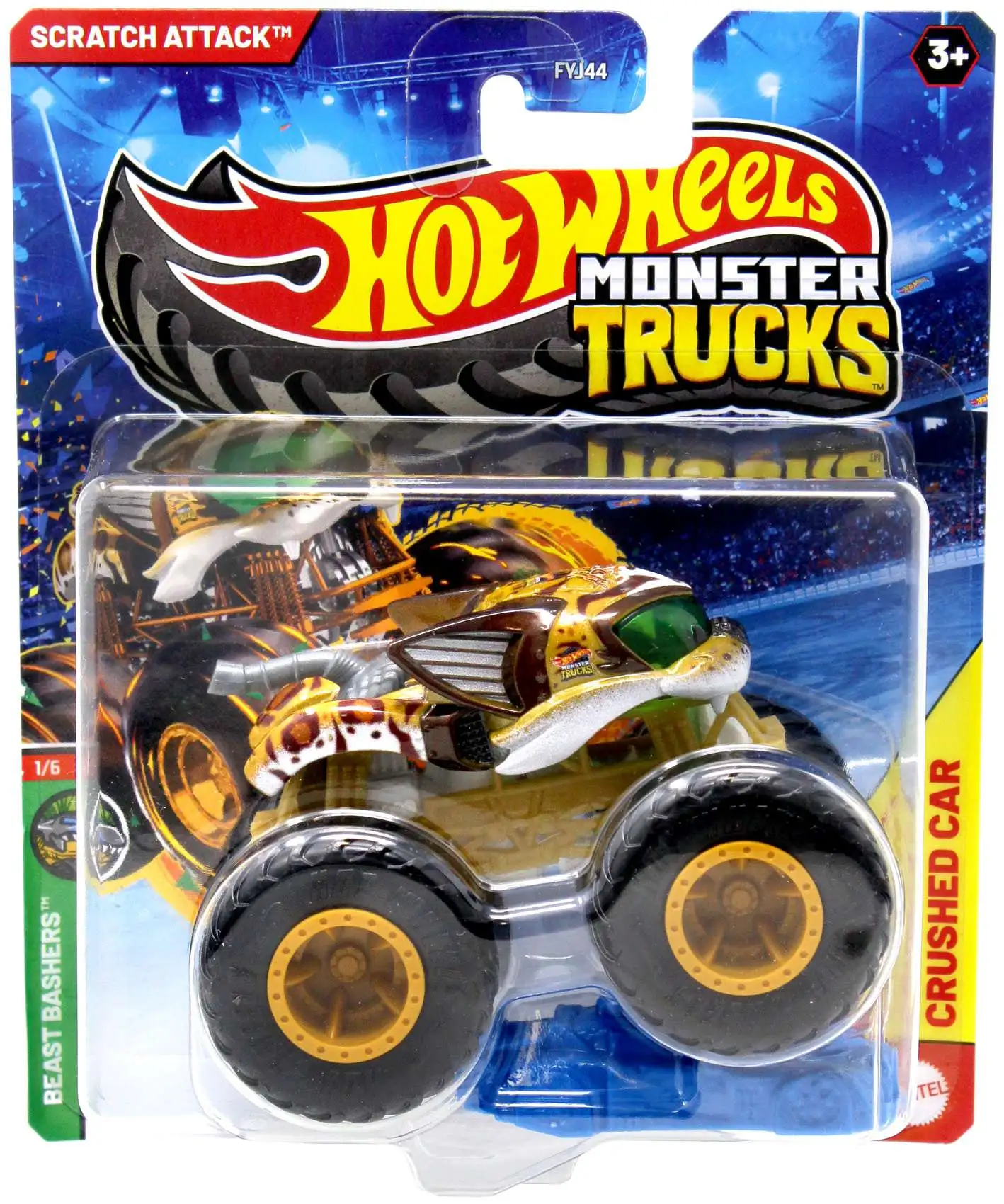 Hot Wheels Monster Trucks Beast Bashers Scratch Attack 164 Diecast Car ...