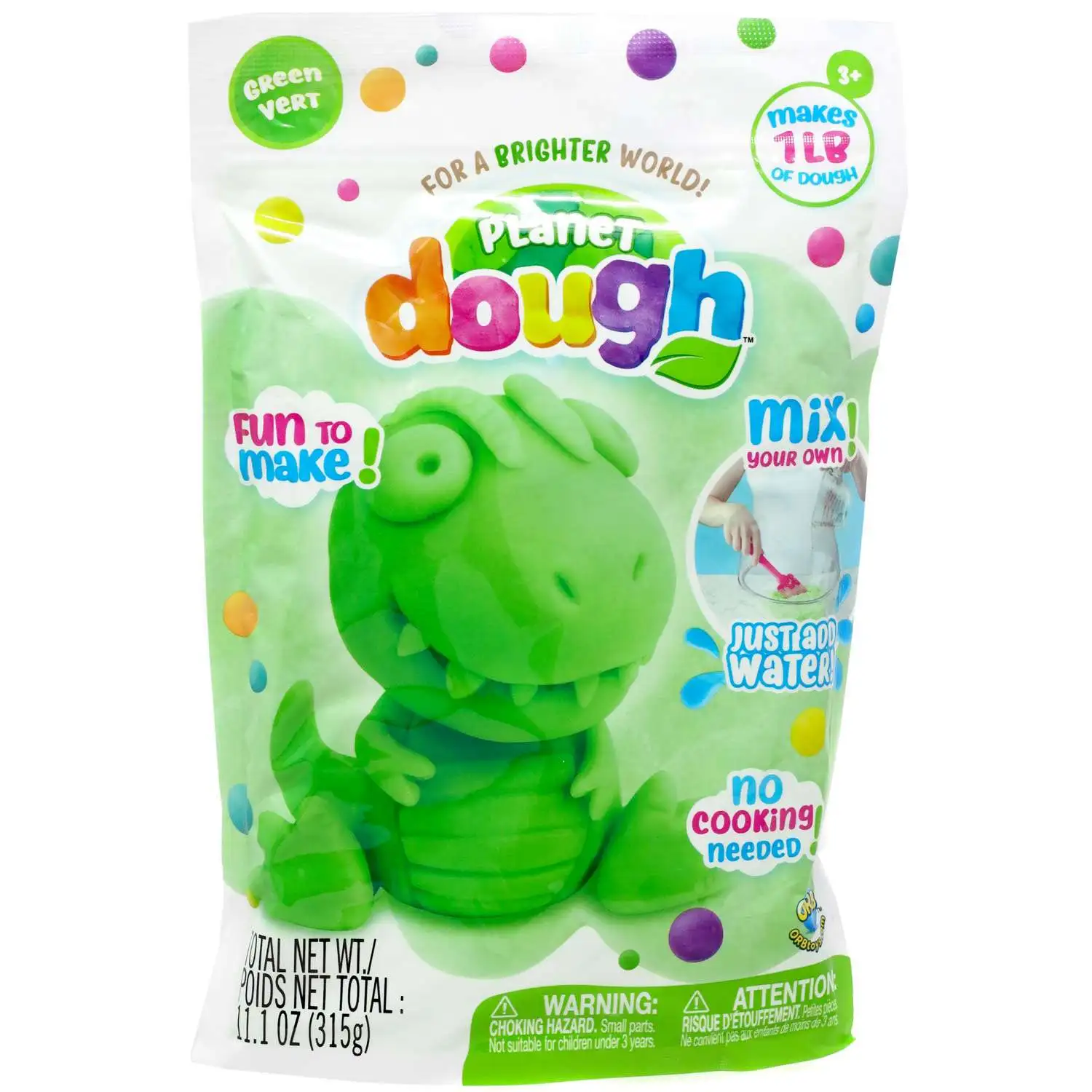 Planet Dough Green 11.1 Oz Pack [Makes 1 Pound of Dough!]