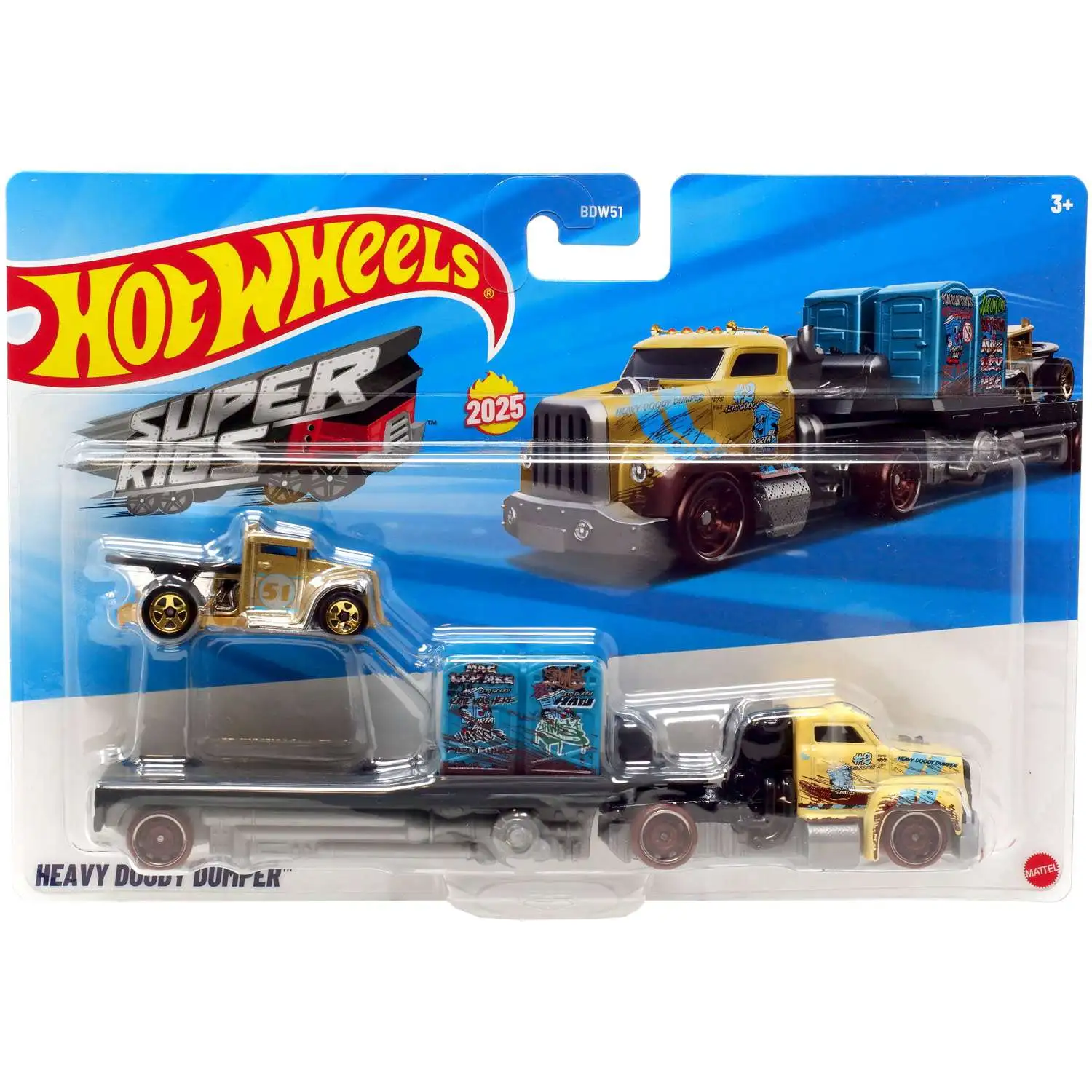 Hot Wheels Super Rigs Heavy Doody Dumper Diecast Car [Blue]