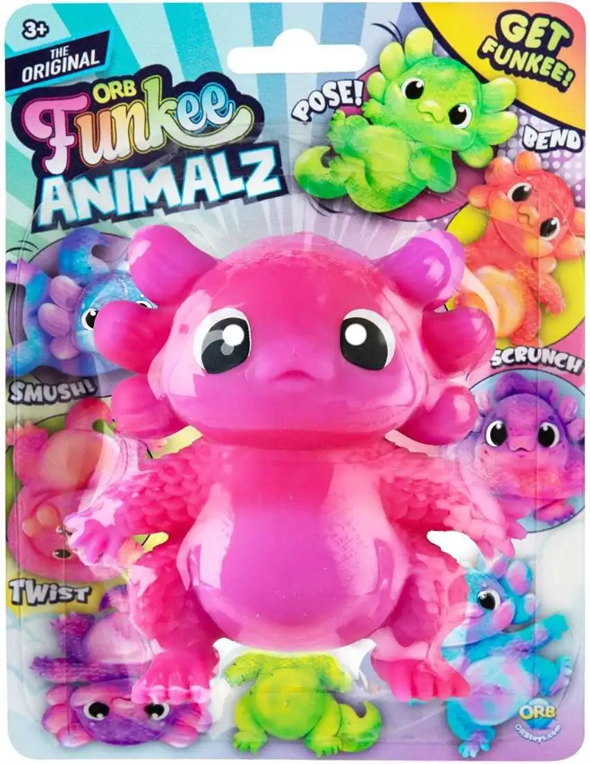 Funkee Animalz Axolotl PINK / PURPLE 4.5-Inch Stretchy Figure